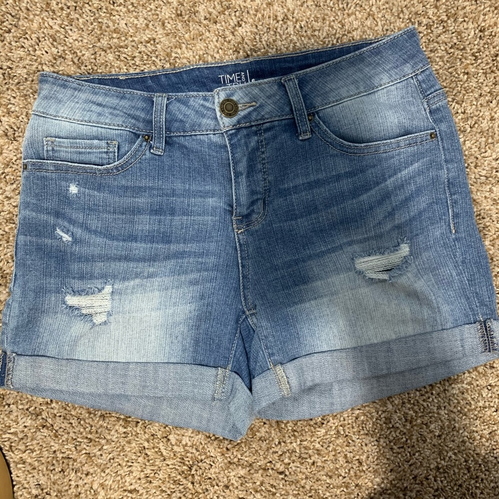 Mid Rise Light Blue Jean Shorts